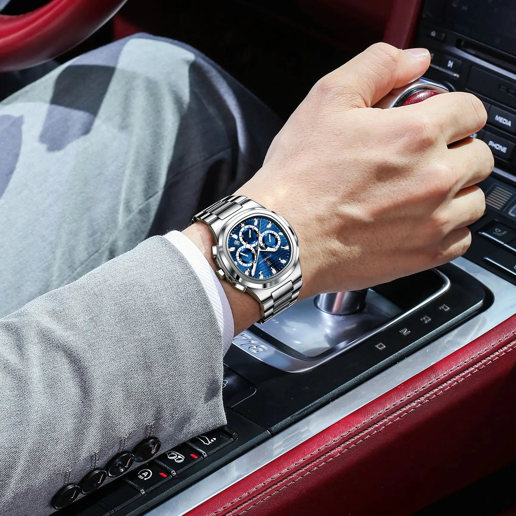 Relógio Masculino POEDAGAR Luxury - Cronógrafo, Impermeável e Luminoso em Aço Inoxidável